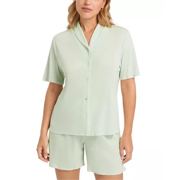 Hanro NWT Lyocell Short Pajamas lounge Set Green Tea Large